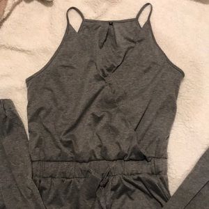 Gray cuffed romper